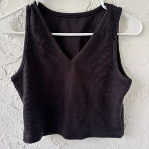 Black Sleeveless Knit Top